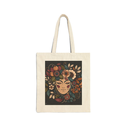 Borsa tote con motivo floreale bohémien - Borsa ecologica, regalo per lei, amante dell'arte
